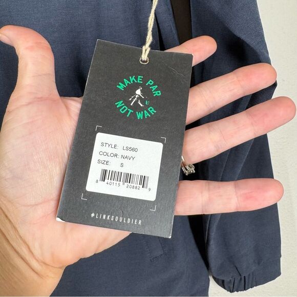 NWT Linksoul 1/4 Zip Pullover Windbreaker Jacket Navy Golf Performance Small - Picture 8 of 8